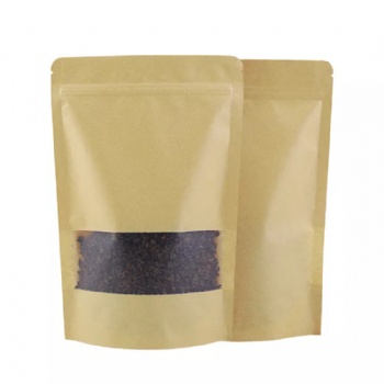 Brown Kraft Paper Stand up Pouch with Zipper and Window