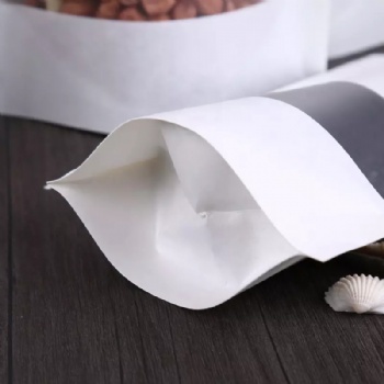 White Kraft Paper Stand up Pouch with Zipper and Window