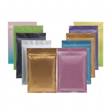 Matte Finish Multi Color Aluminum Foil Laminated Flat Pouch with Zipper