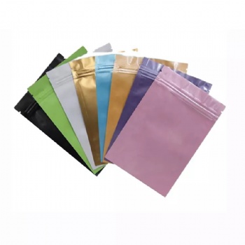 Matte Finish Multi Color Aluminum Foil Laminated Flat Pouch with Zipper