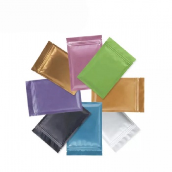 Matte Finish Multi Color Aluminum Foil Laminated Flat Pouch with Zipper