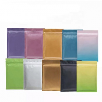 Matte Finish Multi Color Aluminum Foil Laminated Flat Pouch with Zipper