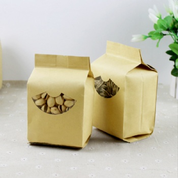 Side Gusset Aluminum Foil Lined Kraft Paper Pouch with Fan Window