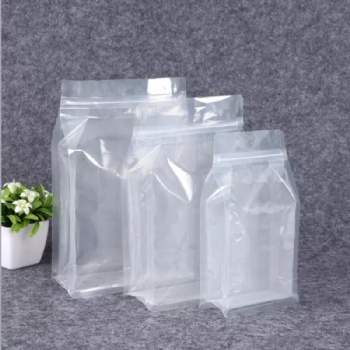 Clear Flat Bottom Box Pouch with Zipper