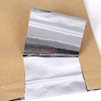 Brown Kraft Paper Aluminum Foil Laminated Flat Bottom Box Pouch with Zipper