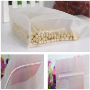 Matte Translucent Flat Bottom Box Pouch with Zipper