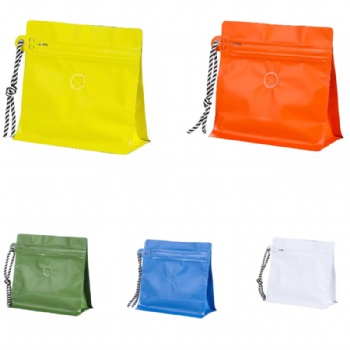 Aluminum Foil Stand up Zipper Pouch With Degassing Valve and Hanging Rope